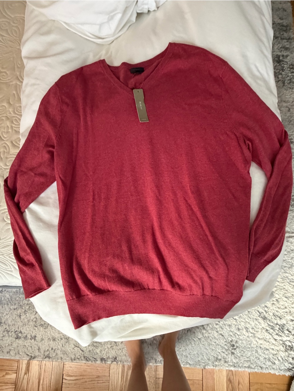 NWT J. Crew Men’s V-Neck Lightweight Red Sweater